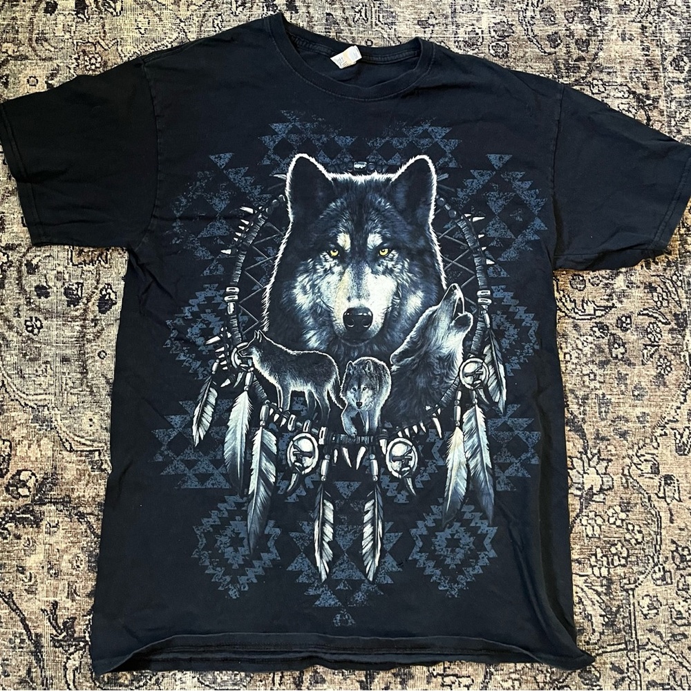Y2K Tribal Wolves Tee